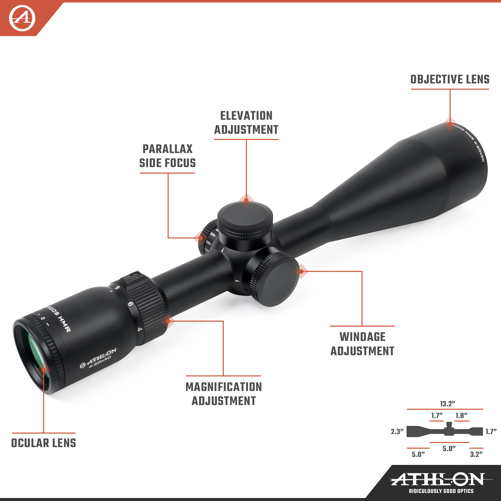 Argos HMR 4-20x50 MILDOT SFP MIL Reticle - riflescopes