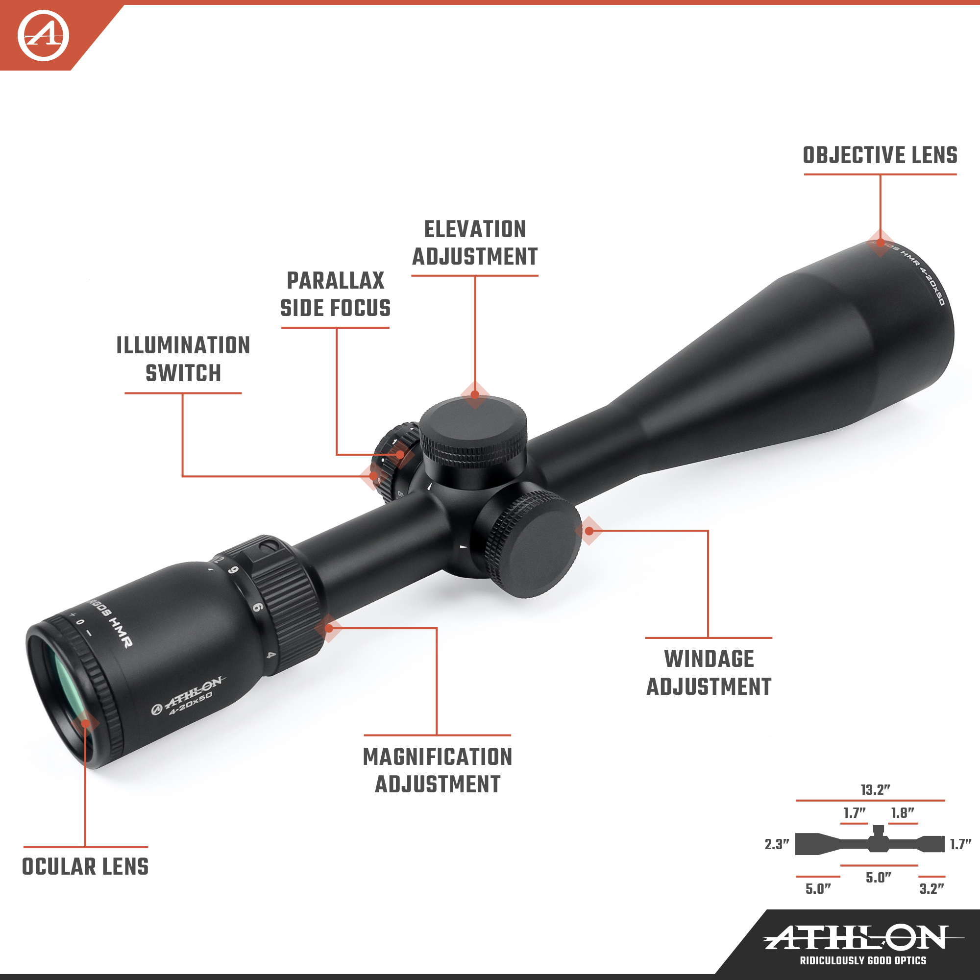 Argos HMR 4-20x50 BDC 600A SFP IR MOA Reticle - riflescopes